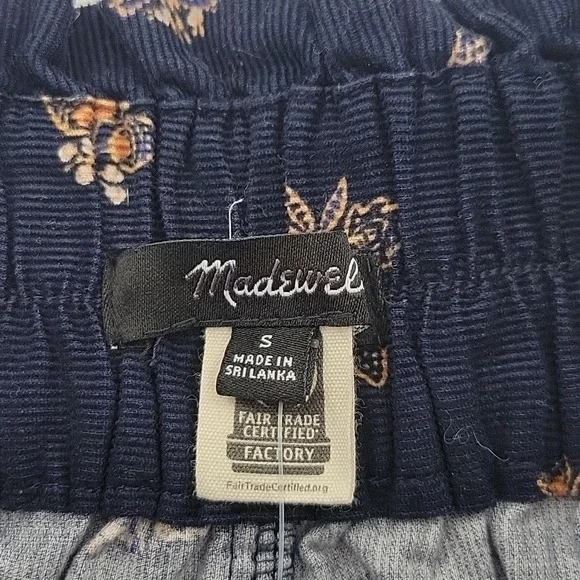 Madewell Paperbag Button-Front Mini Skirt Baby Corduroy Deep Indigo size S NH131 - Picture 7 of 12